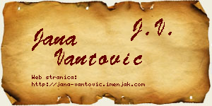 Jana Vantović vizit kartica